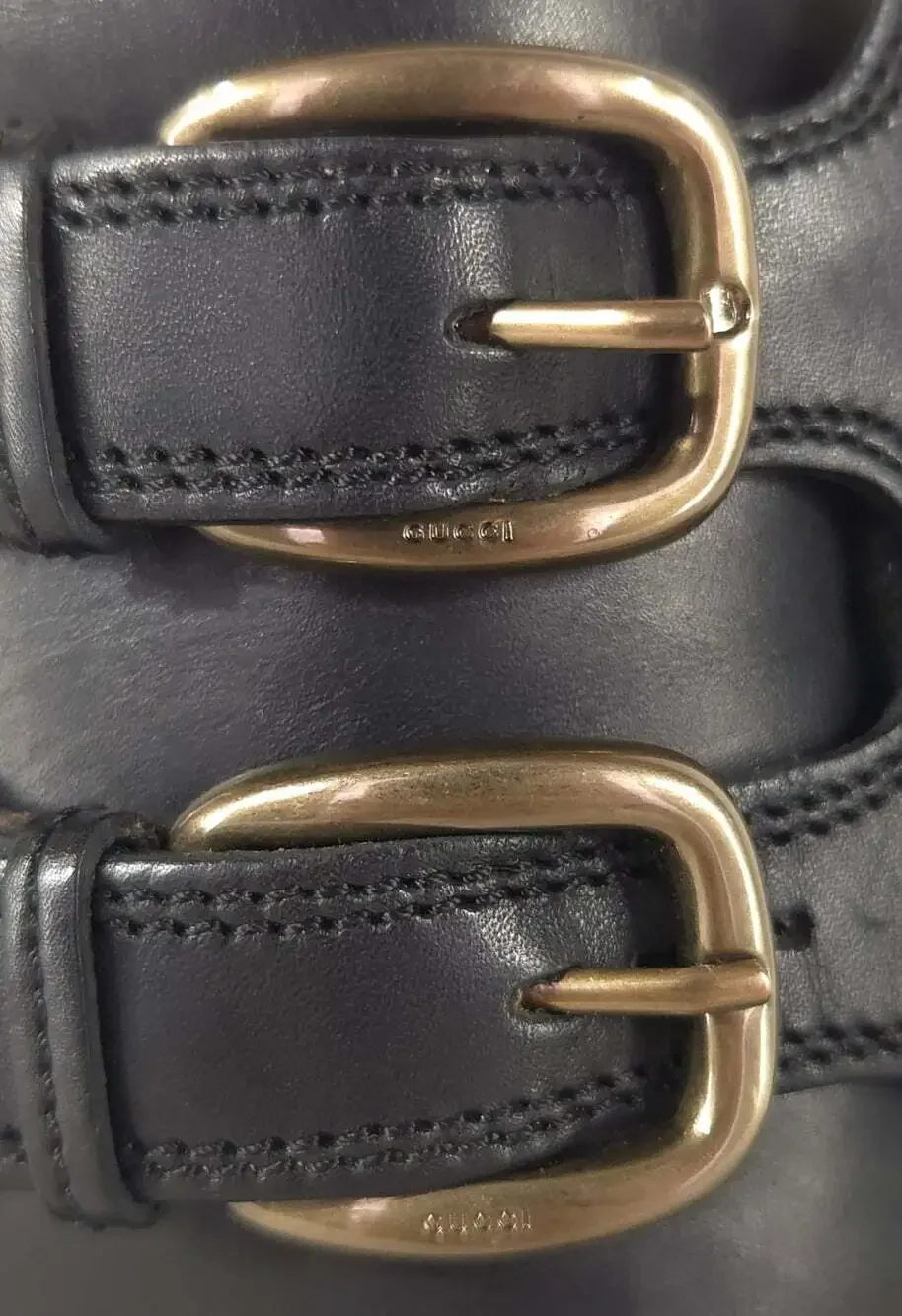 Gucci Leather Combat Boots US 9.5 IT 42.5 Mens Black Lace Up Buckle $1250